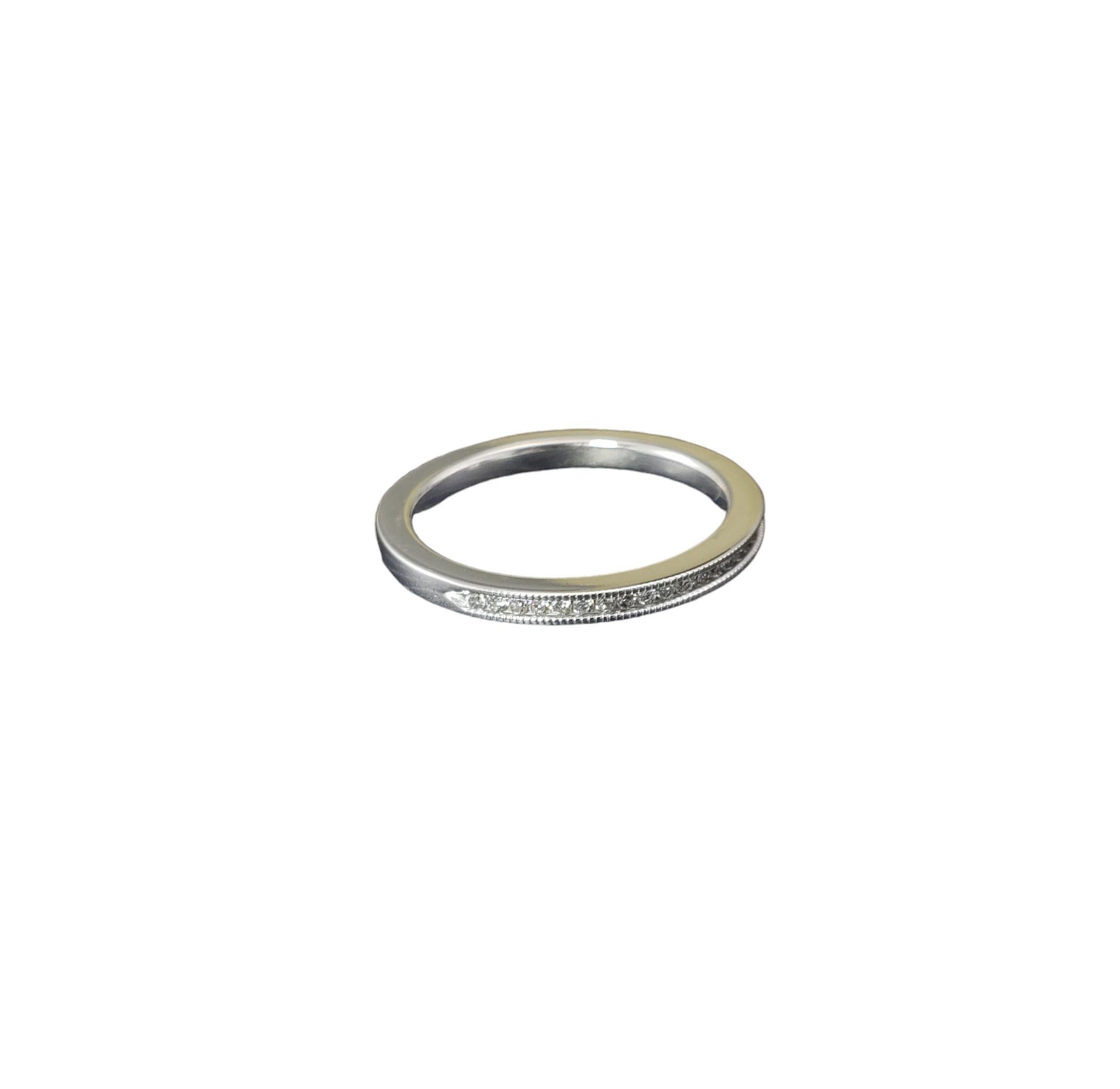 Taglio brillante Anello a fascia in oro bianco 14 carati e diamanti misura 7 #17581 in vendita