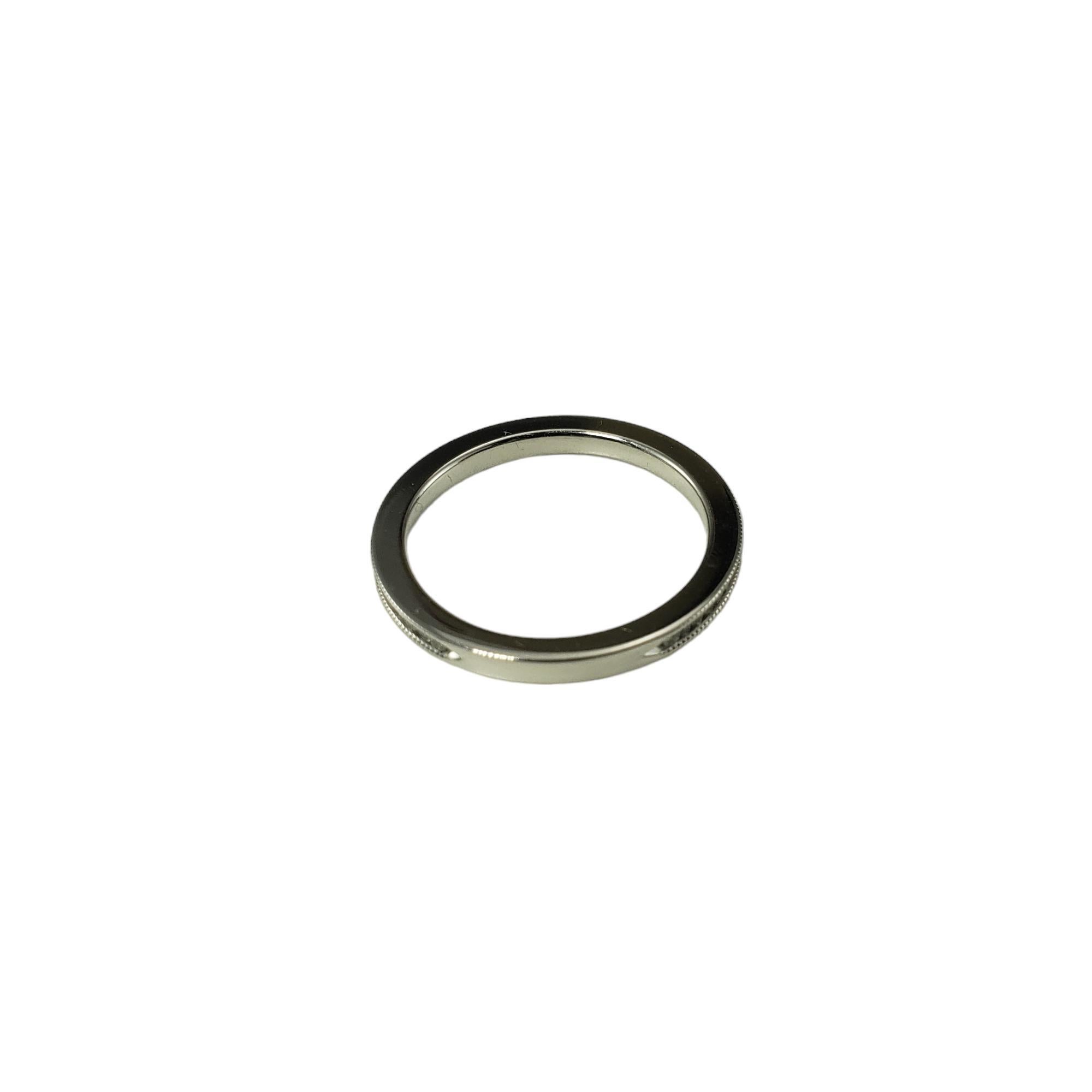 Donna Anello a fascia in oro bianco 14 carati e diamanti misura 7 #17581 in vendita