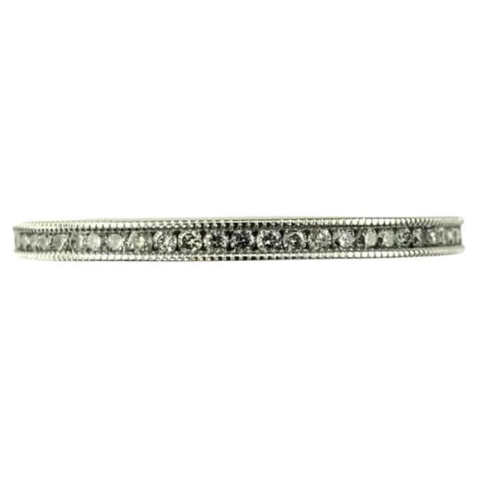 14 Karat White Gold and Diamond Band Ring Size 7 #17581