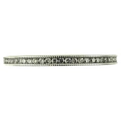 14 Karat White Gold and Diamond Band Ring Size 7 #17581