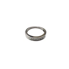 14 Karat White Gold and Diamond Band Ring Size 7 #19907