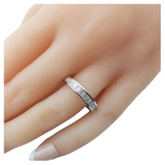14 Karat White Gold and Diamond Band Ring Size 7 #19907