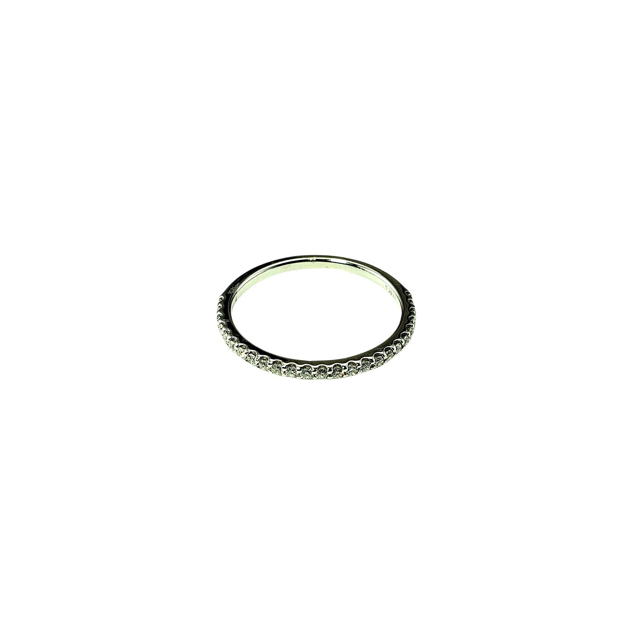 Brilliant Cut 14 Karat White Gold and Diamond Band Ring Size 7 #21921 For Sale