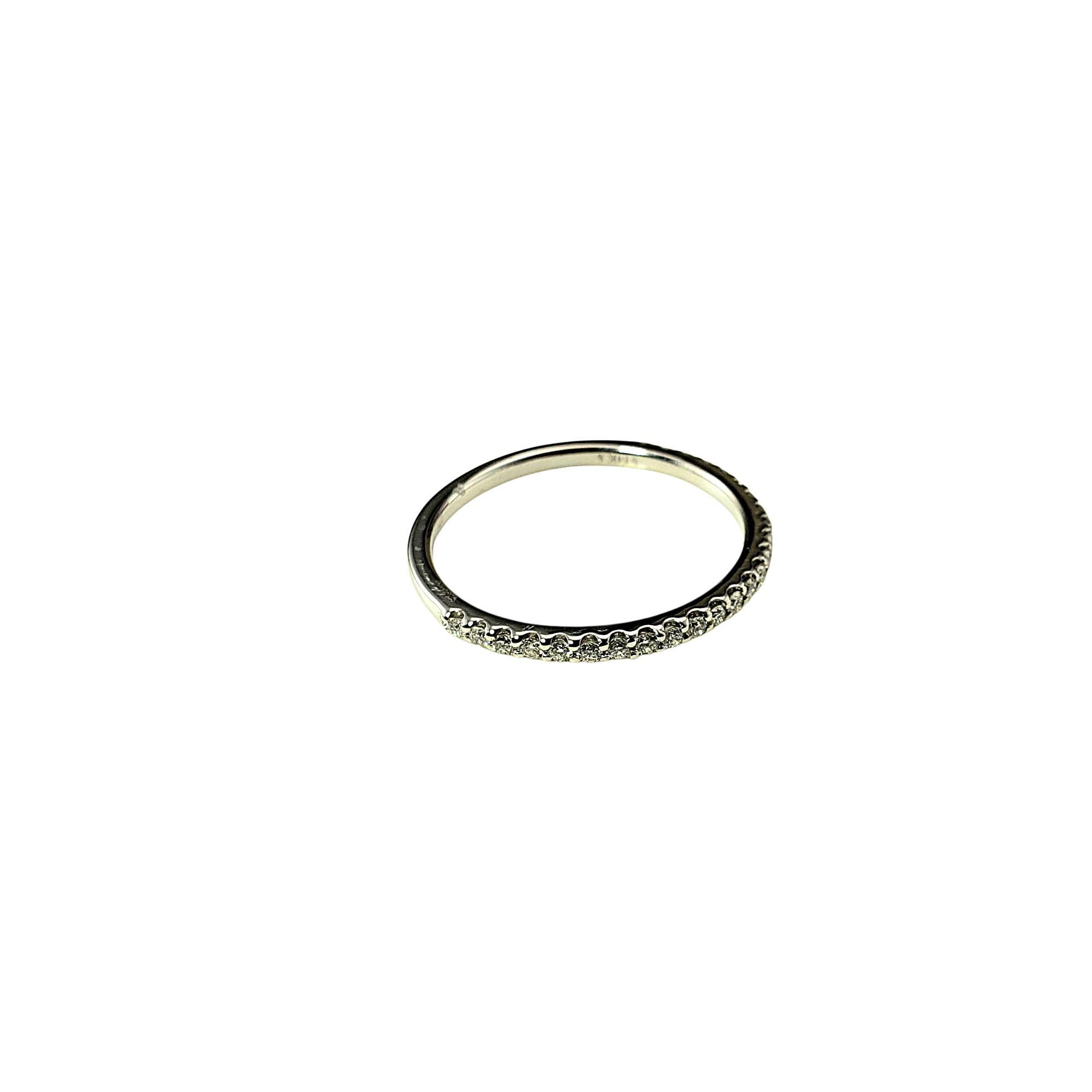Women's 14 Karat White Gold and Diamond Band Ring Size 7 #21921 For Sale