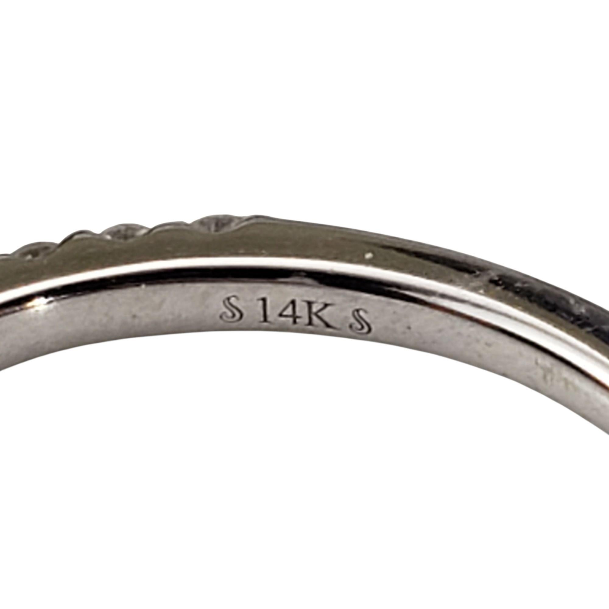 14 Karat White Gold and Diamond Band Ring Size 7 #21921 For Sale 1