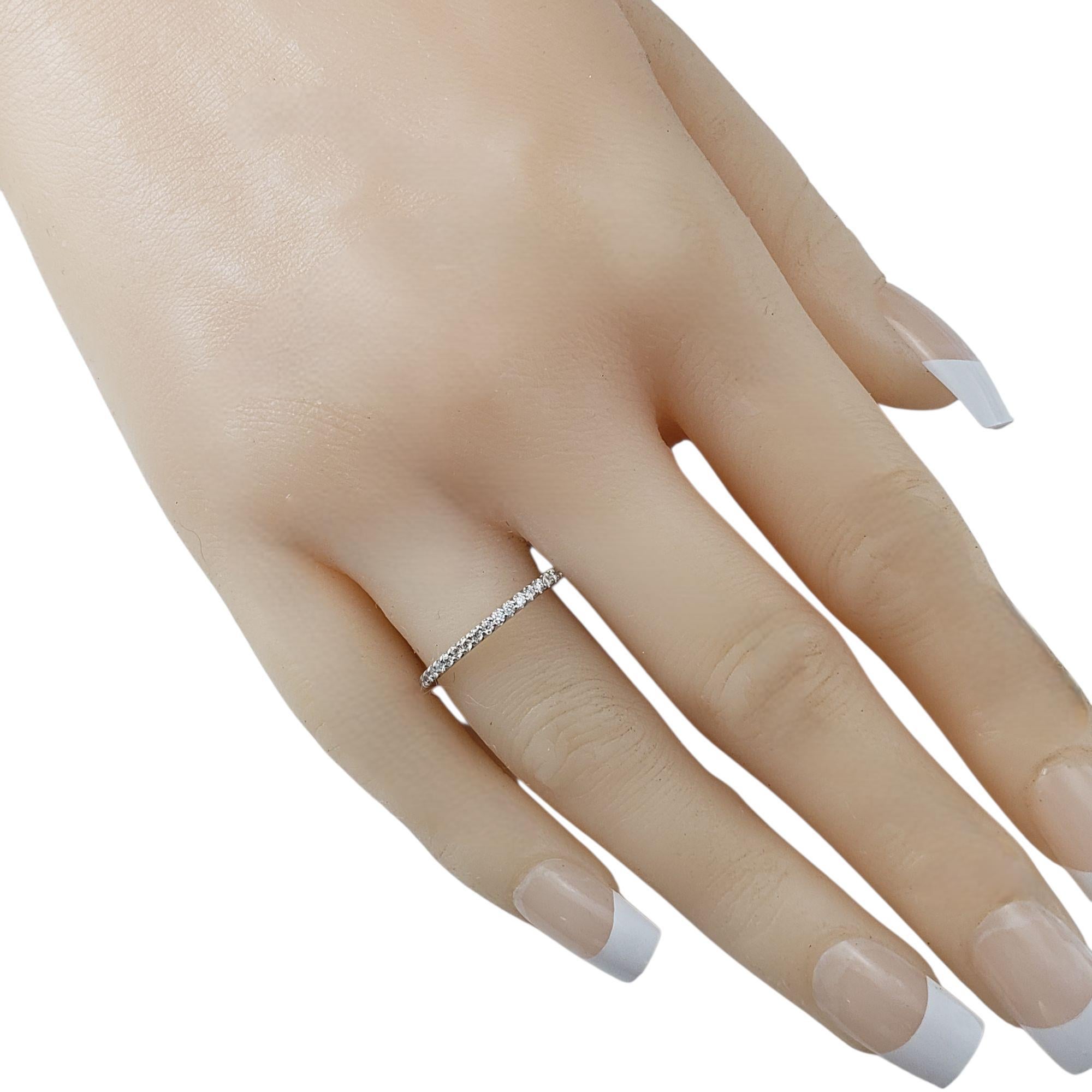 14 Karat White Gold and Diamond Band Ring Size 7 #21921 For Sale 2