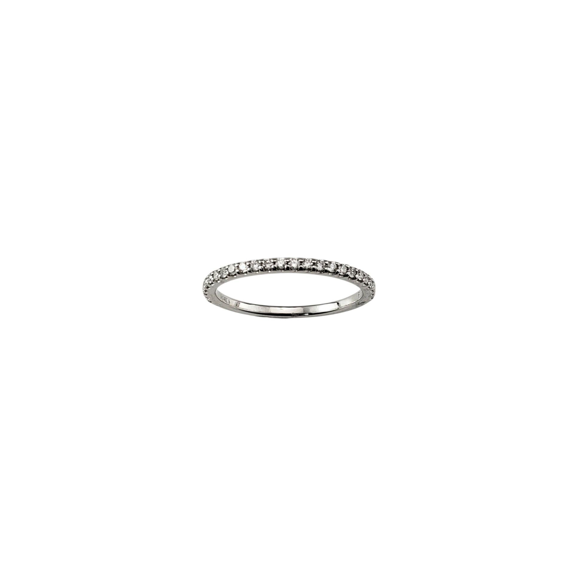 14 Karat White Gold and Diamond Band Ring Size 7 #21921