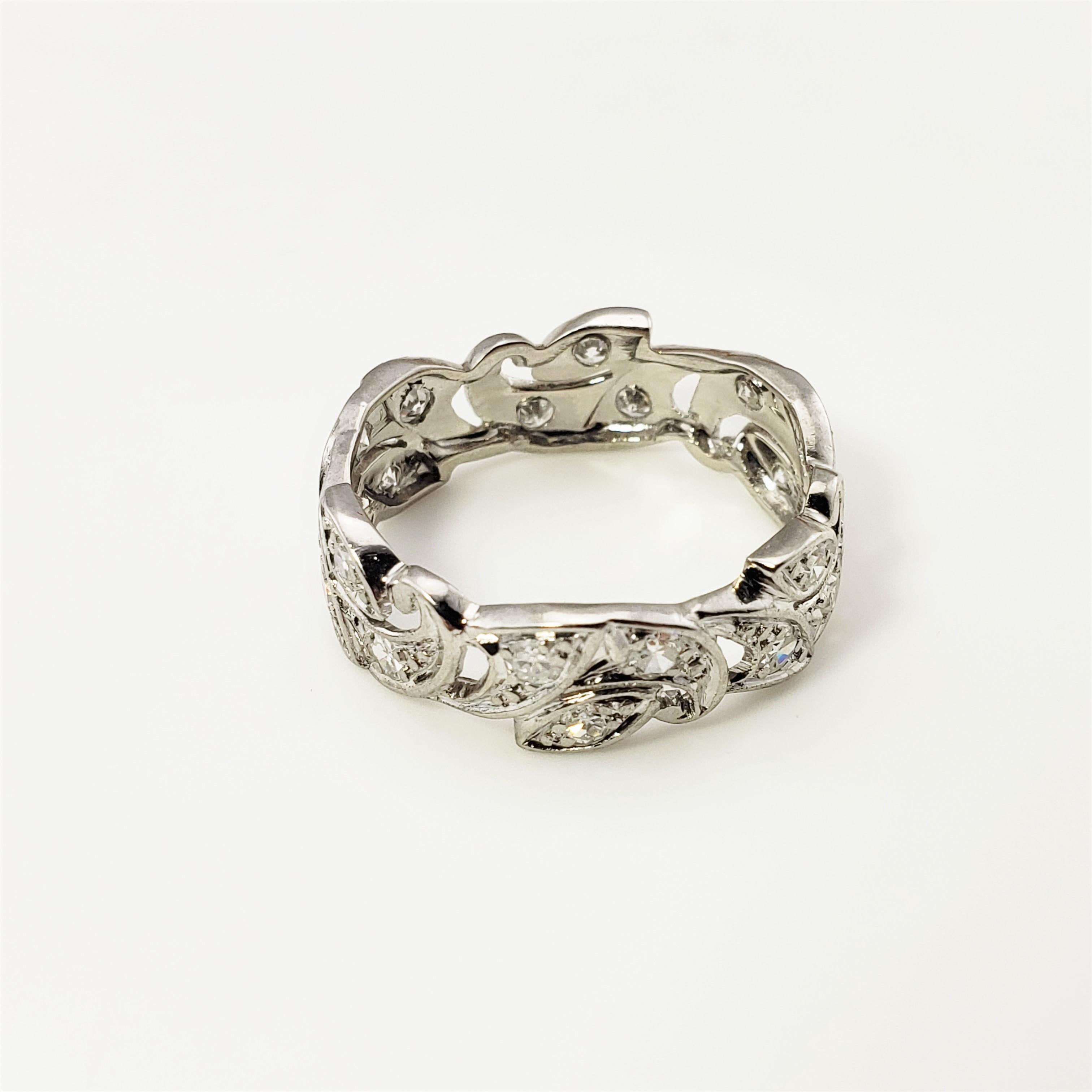 Single Cut 14 Karat White Gold and Diamond Band Ring