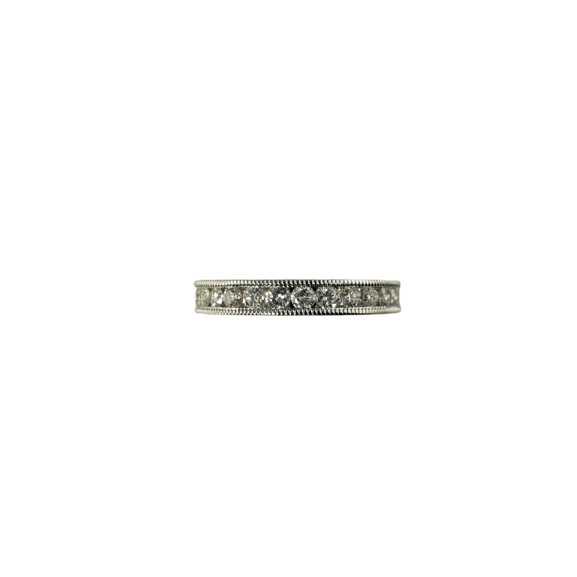 Women's 14 Karat White Gold and Diamond Band Ring For Sale