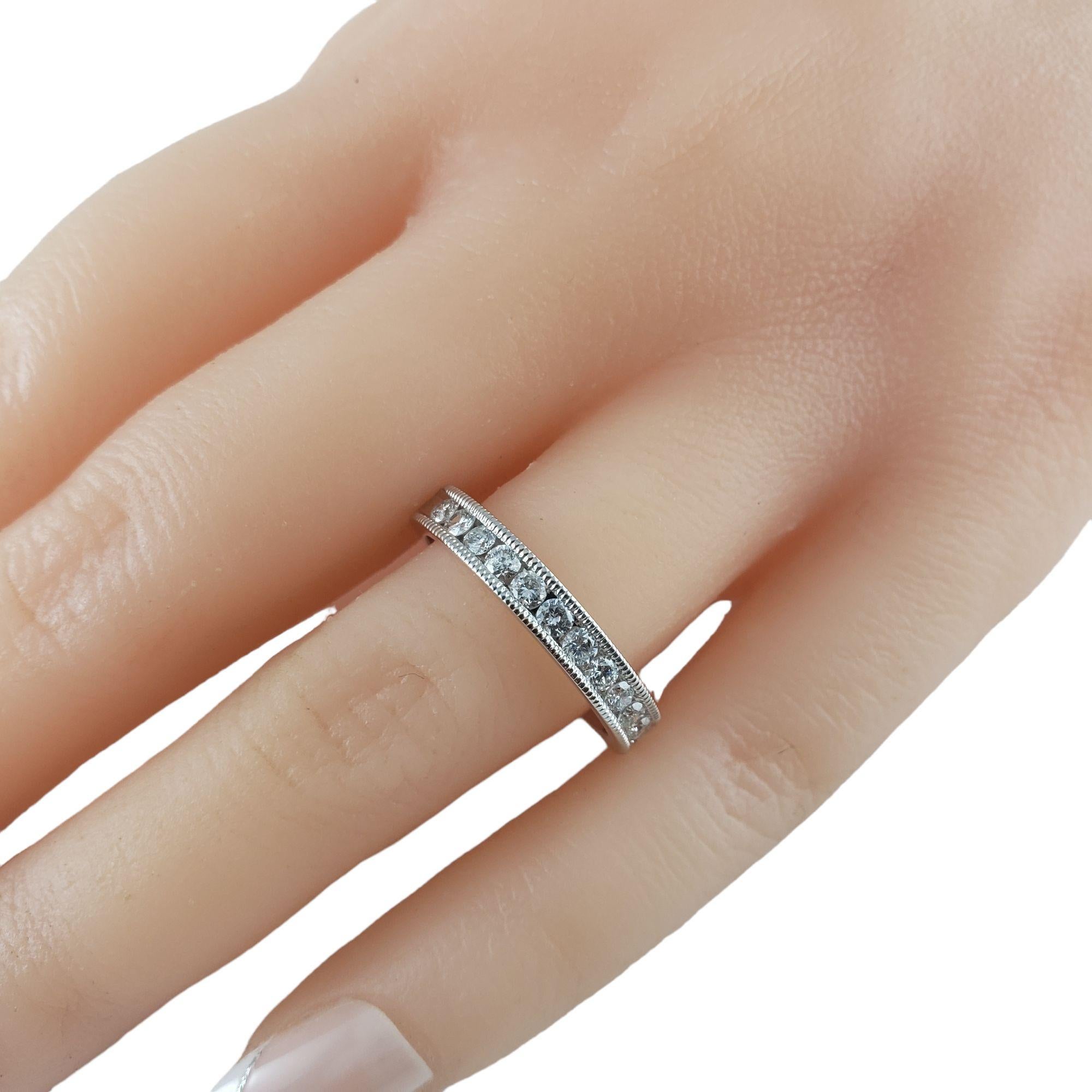 14 Karat White Gold and Diamond Band Ring For Sale 1