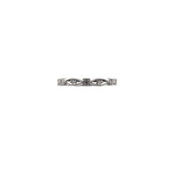 14 Karat White Gold and Diamond Band Ring Size 7.25 #14937