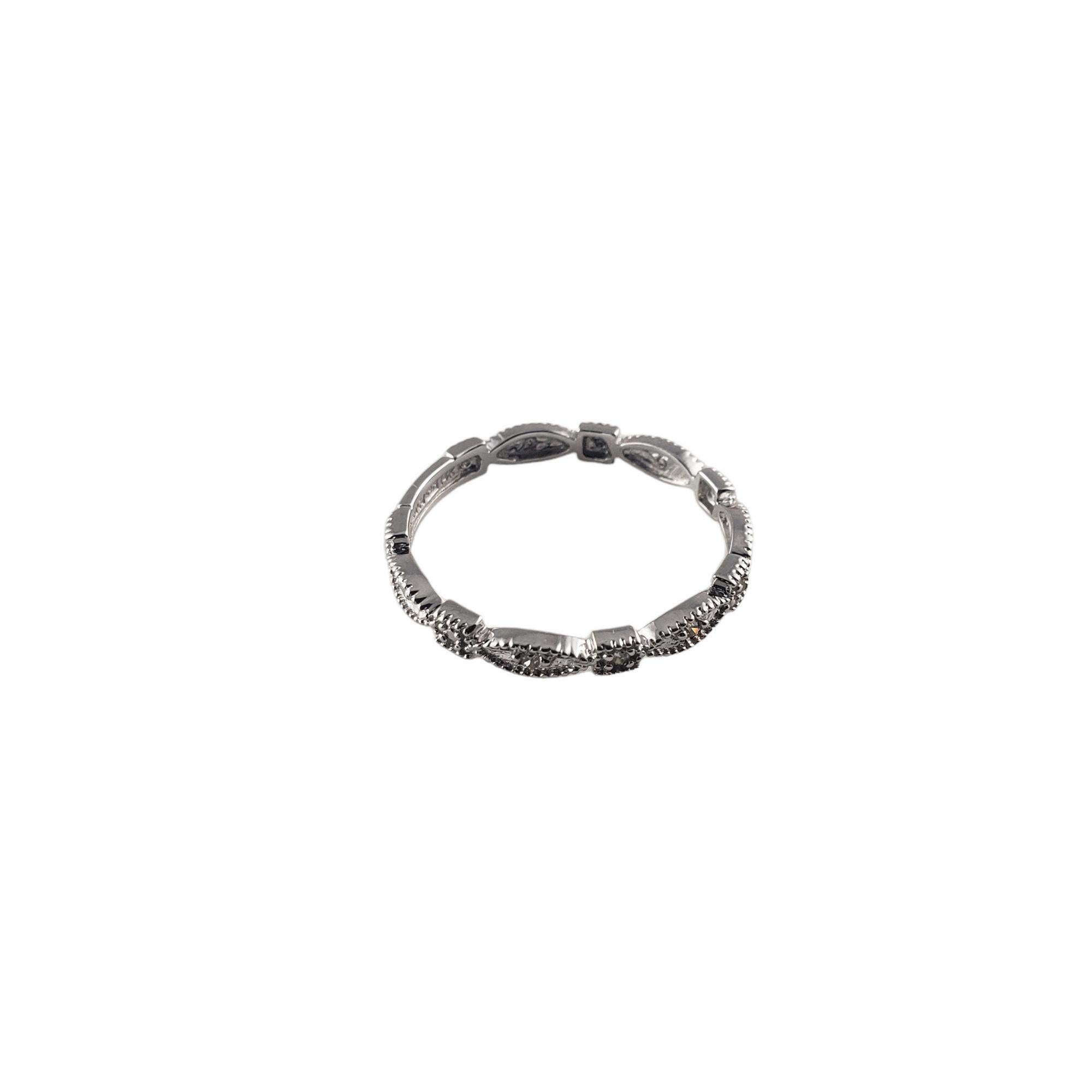 Donna Anello a fascia in oro bianco 14 carati e diamanti misura 7,25 #14937 in vendita