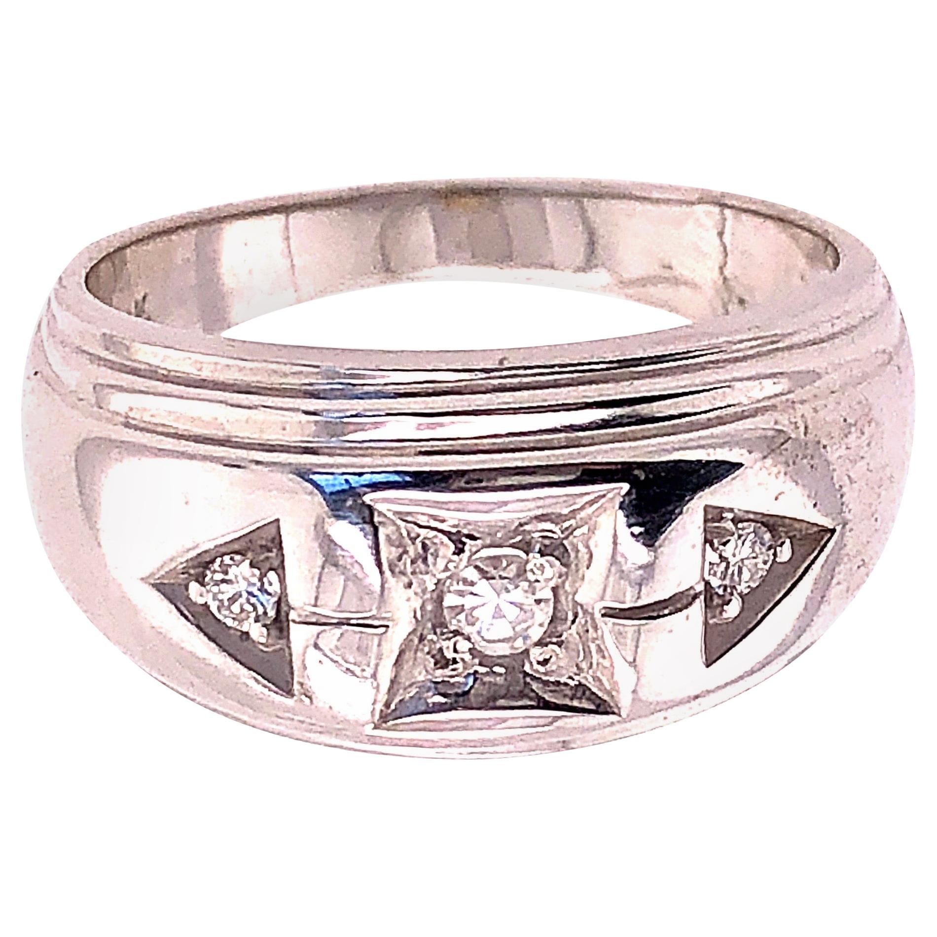 14 Karat White Gold and Diamond Band Wedding Bridal Ring