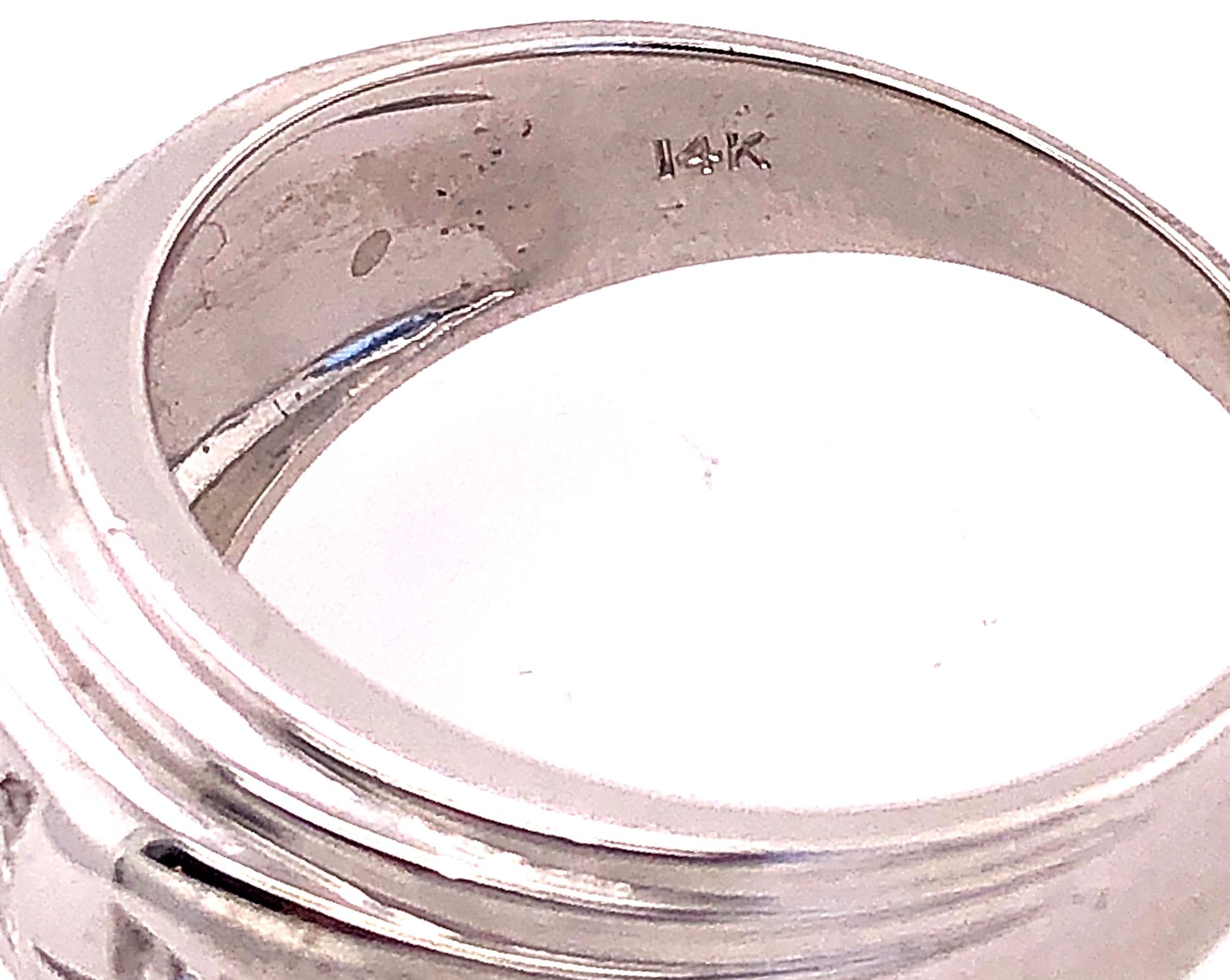 14 Karat White Gold and Diamond Band Wedding Bridal Ring For Sale 1