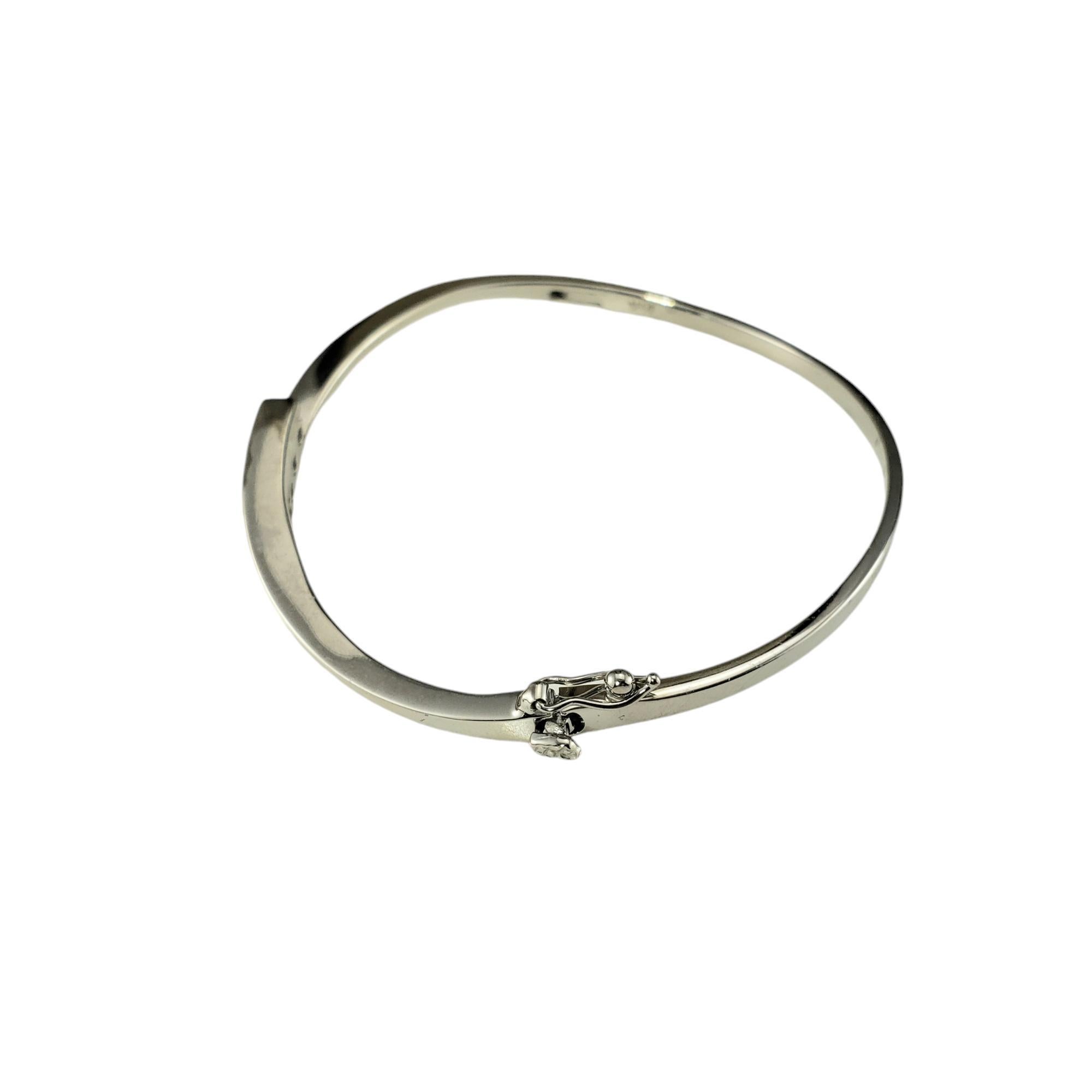 Taille brillant Bracelet jonc en or blanc 14 carats et diamants n° 18738