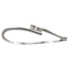 14 Karat White Gold and Diamond Bangle Bracelet #18738