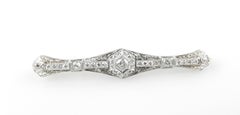 14 Karat White Gold and Diamond Bar Pin #5343