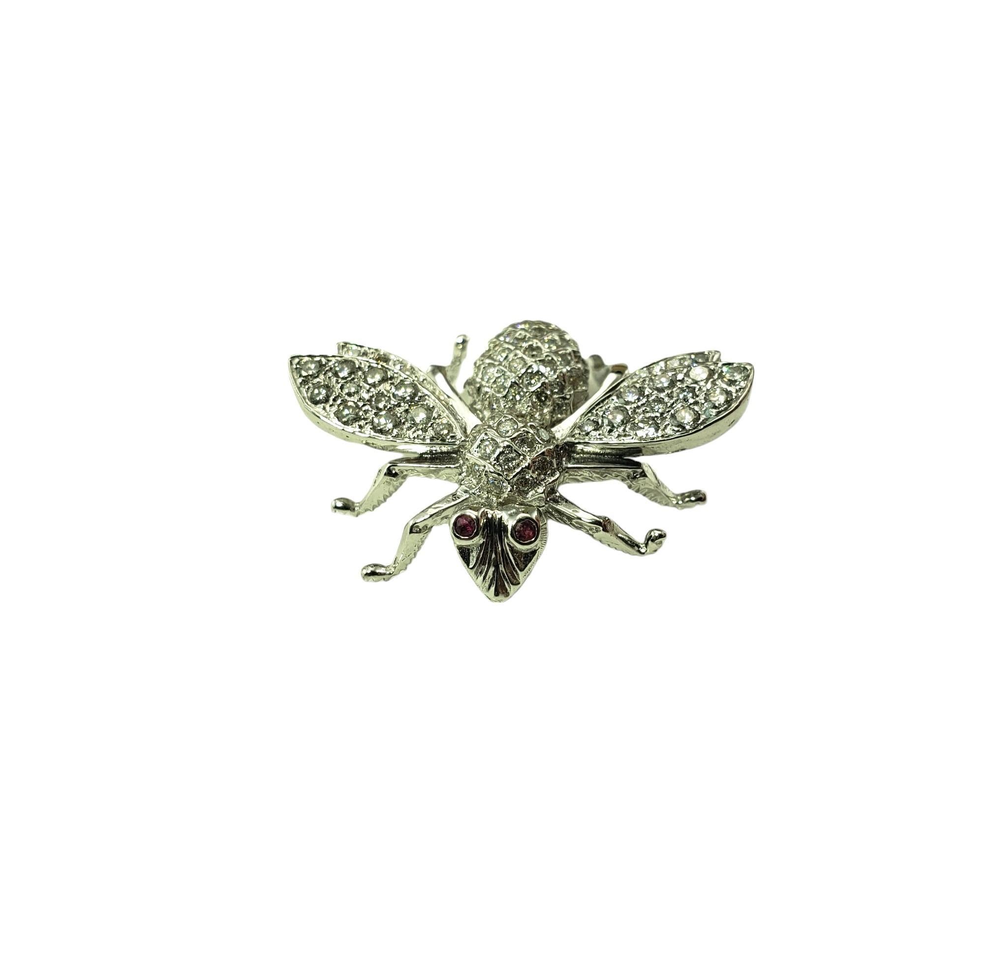 Women's 14 Karat White Gold and Diamond Bee Brooch/Pin #15472