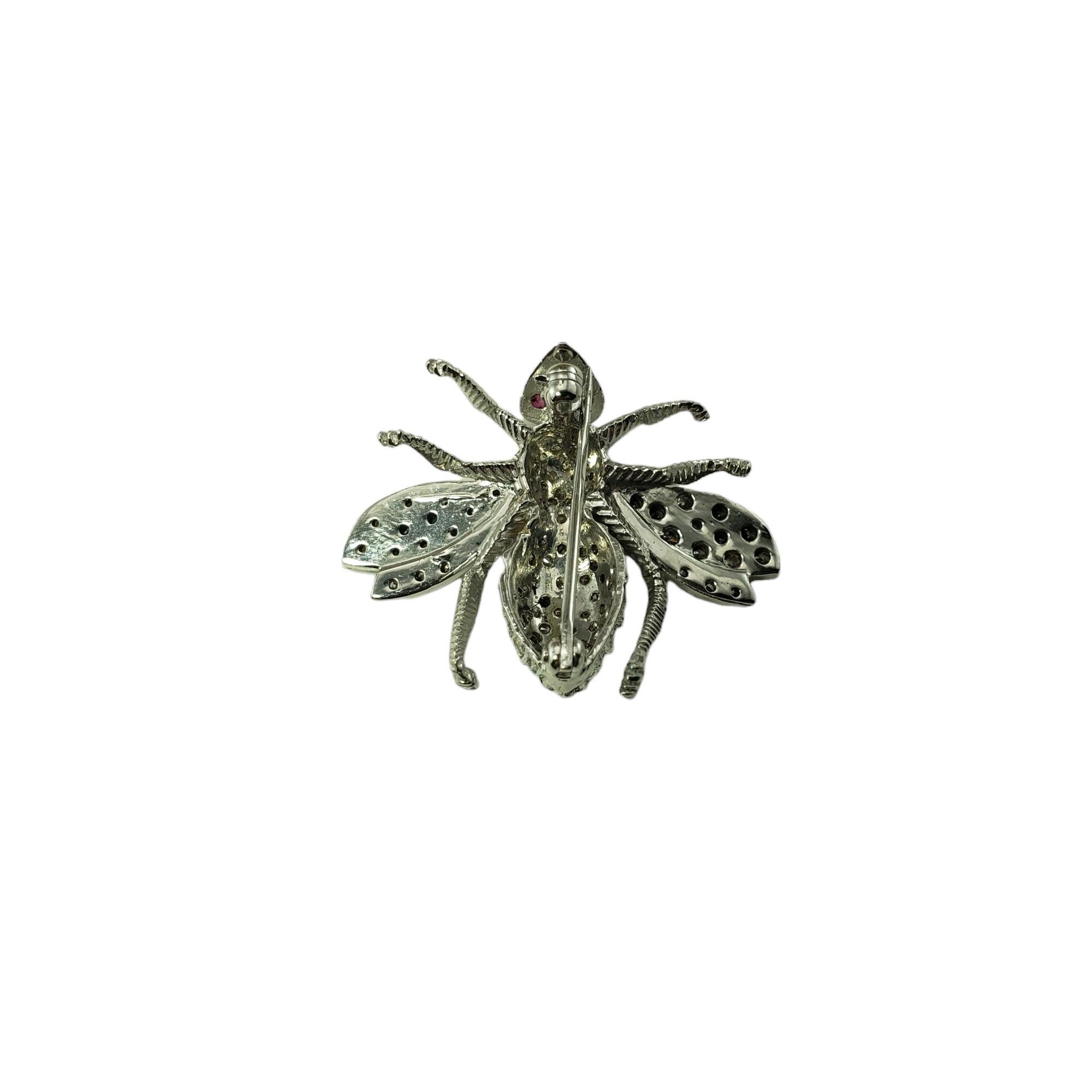 14 Karat White Gold and Diamond Bee Brooch/Pin #15472 1