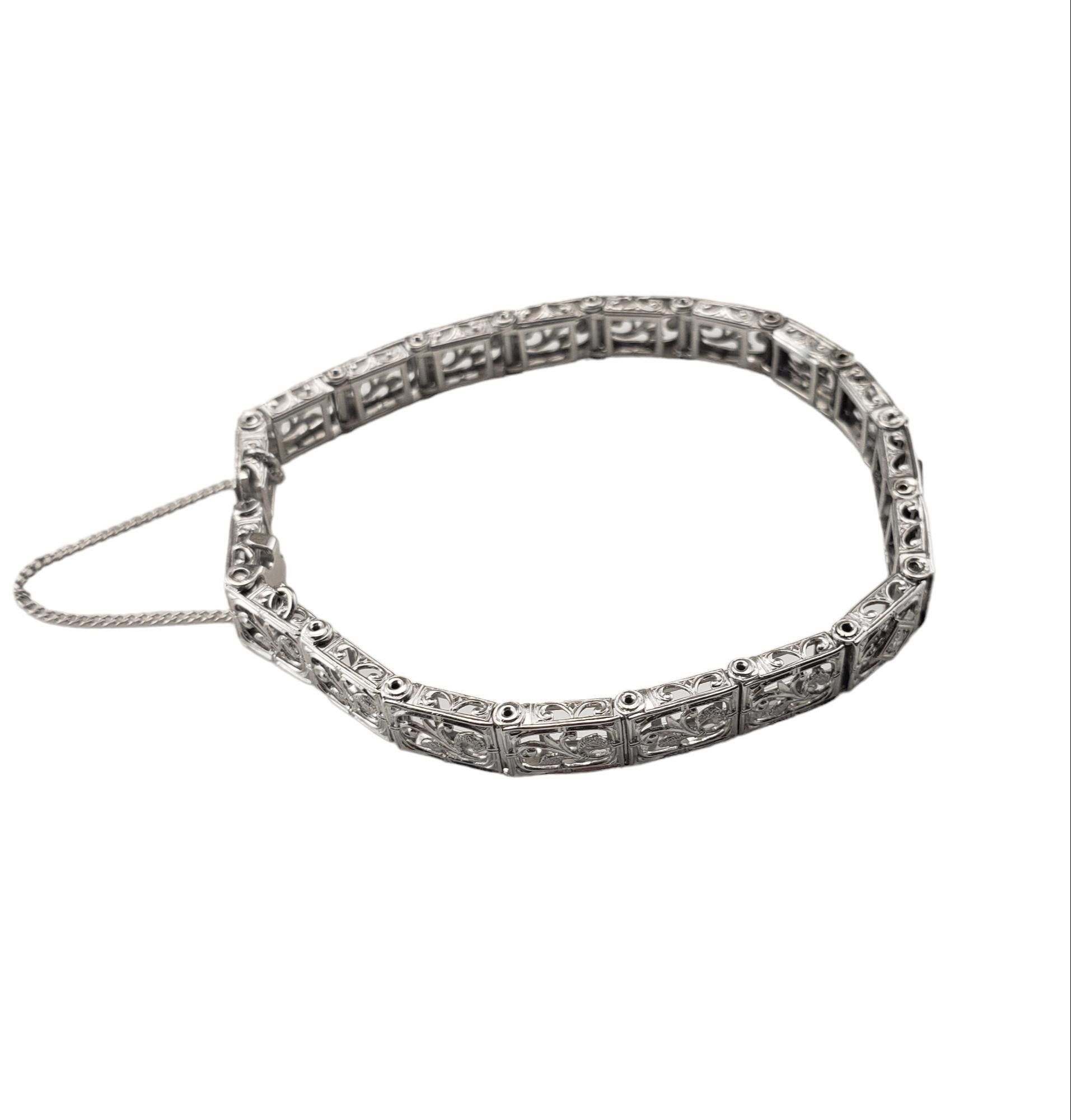 14 Karat White Gold and Diamond Bracelet #15523 In Good Condition For Sale In Washington Depot, CT