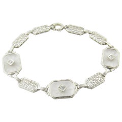 14 Karat White Gold and Diamond Bracelet