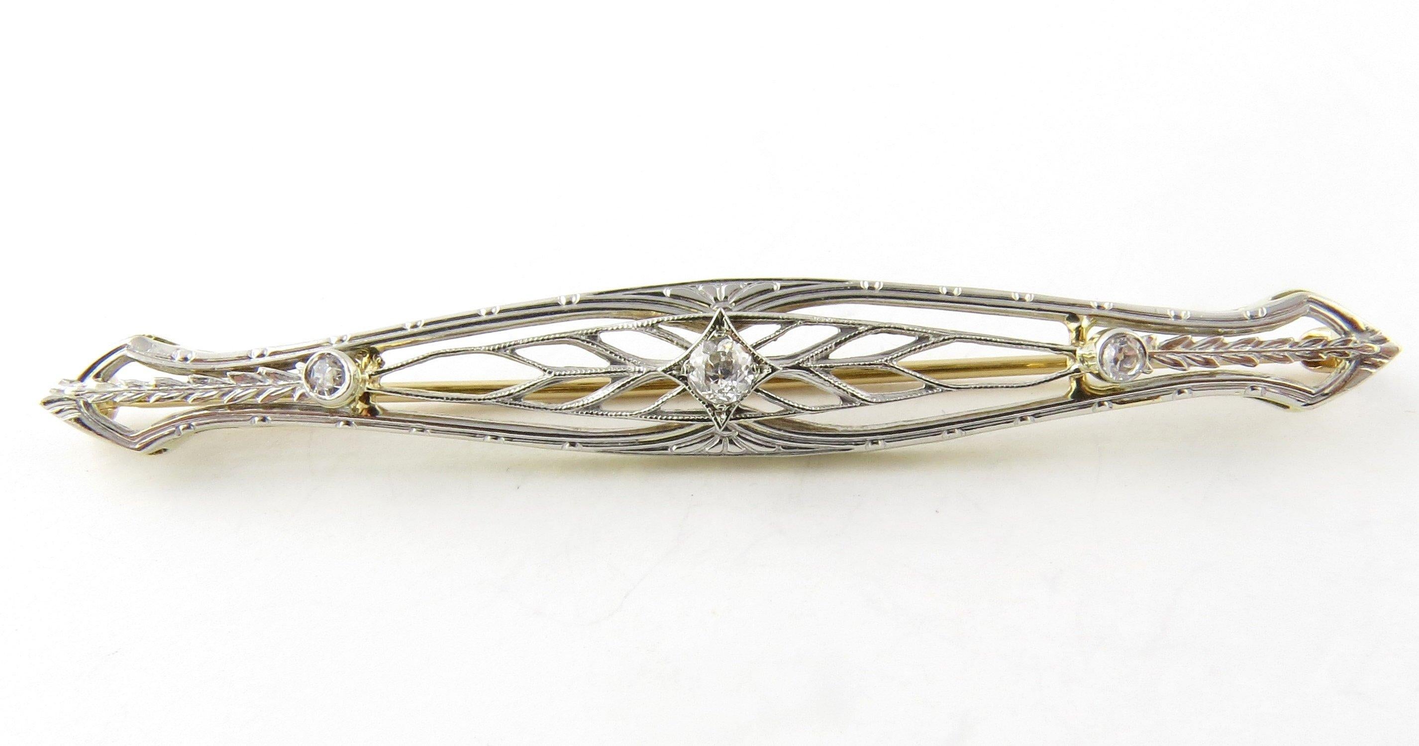 Women's 14 Karat White Gold and Diamond Brooch or Pin