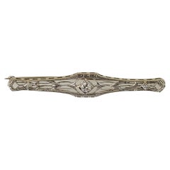 14 Karat White Gold and Diamond Brooch/Pin #3850