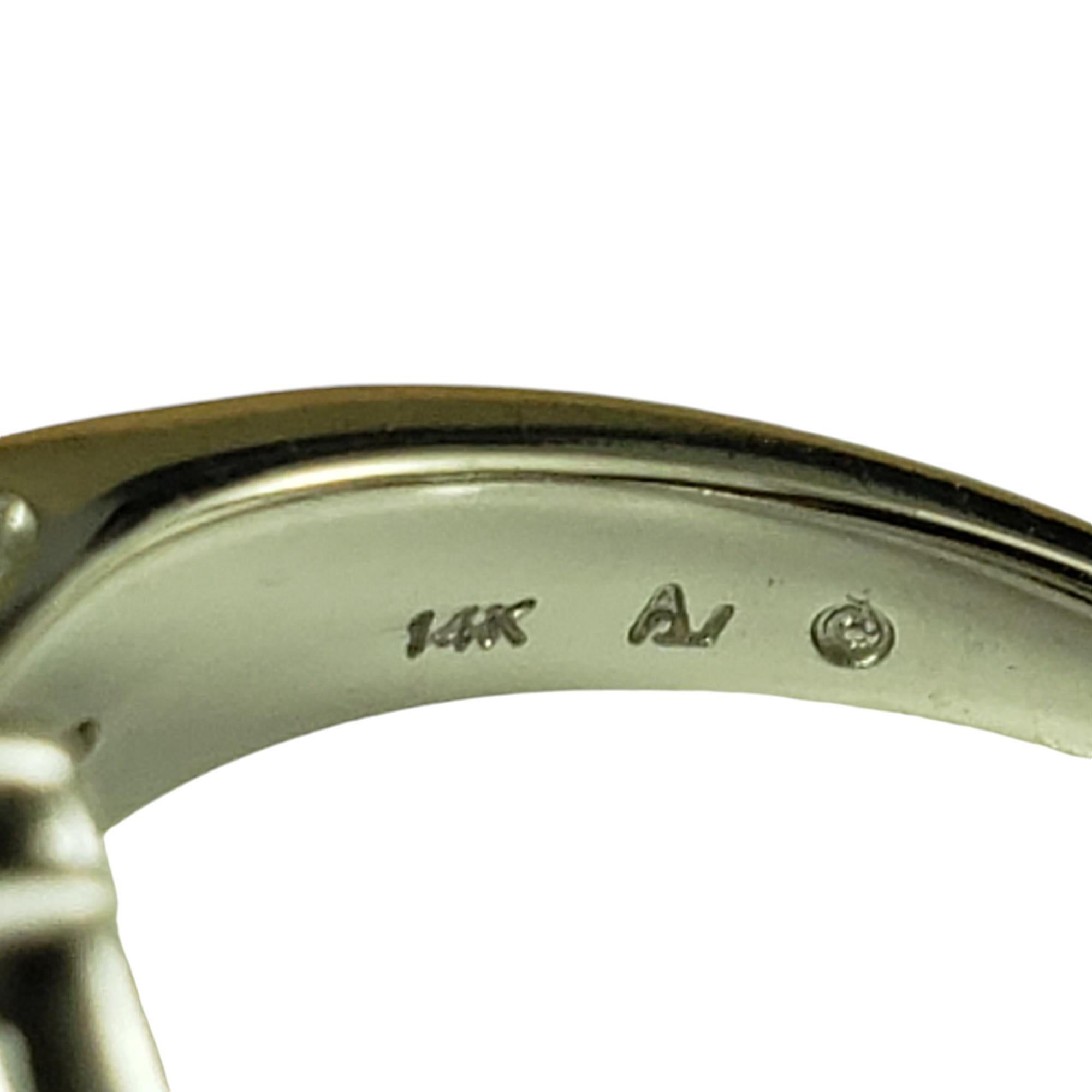 Anello Bypass in oro bianco 14 carati e diamanti misura 7 #19549 In condizioni buone in vendita a Washington Depot, CT