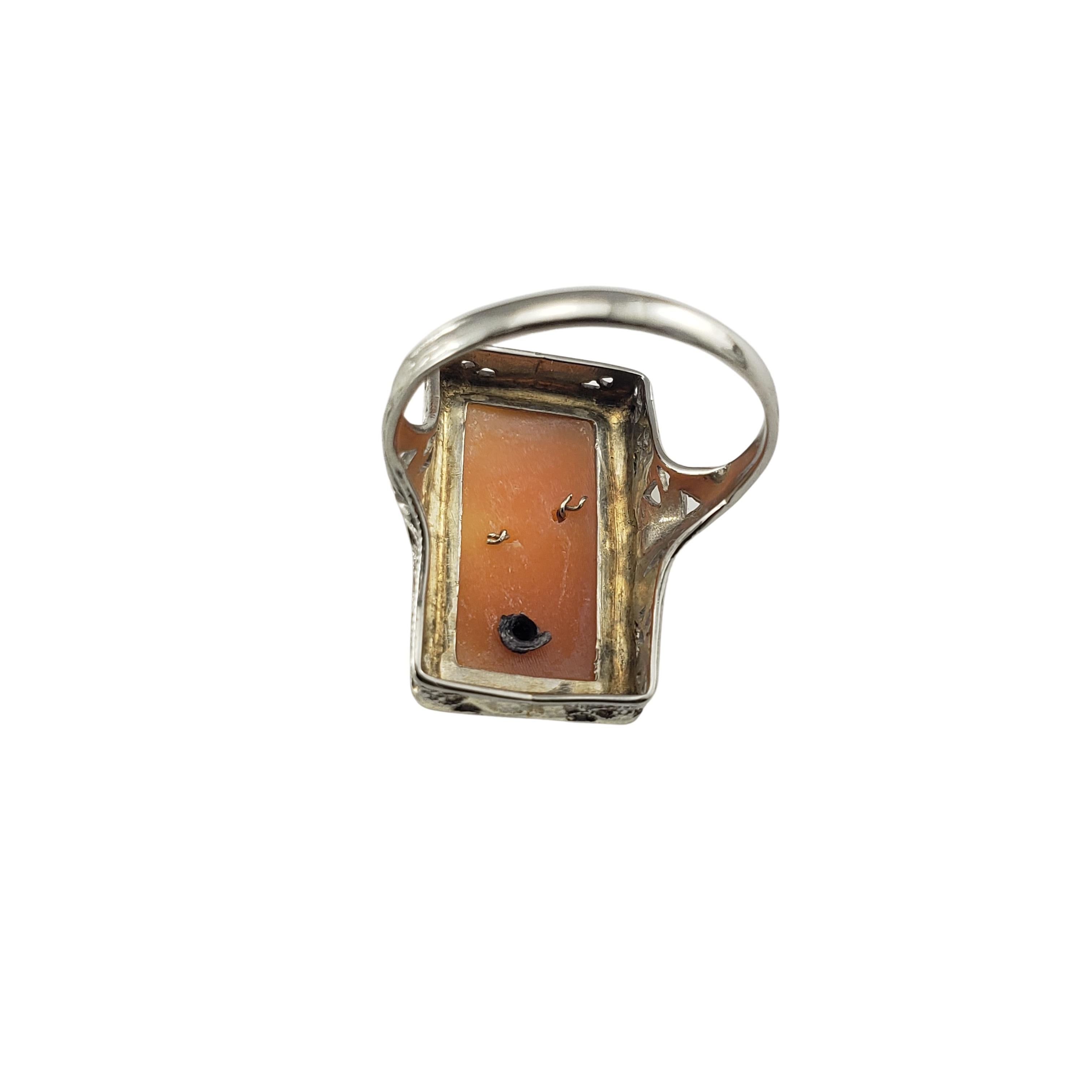 Kamee-Ring aus 14 Karat Weißgold mit Diamanten Damen