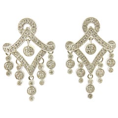 14 Karat White Gold and Diamond Chandelier Earrings