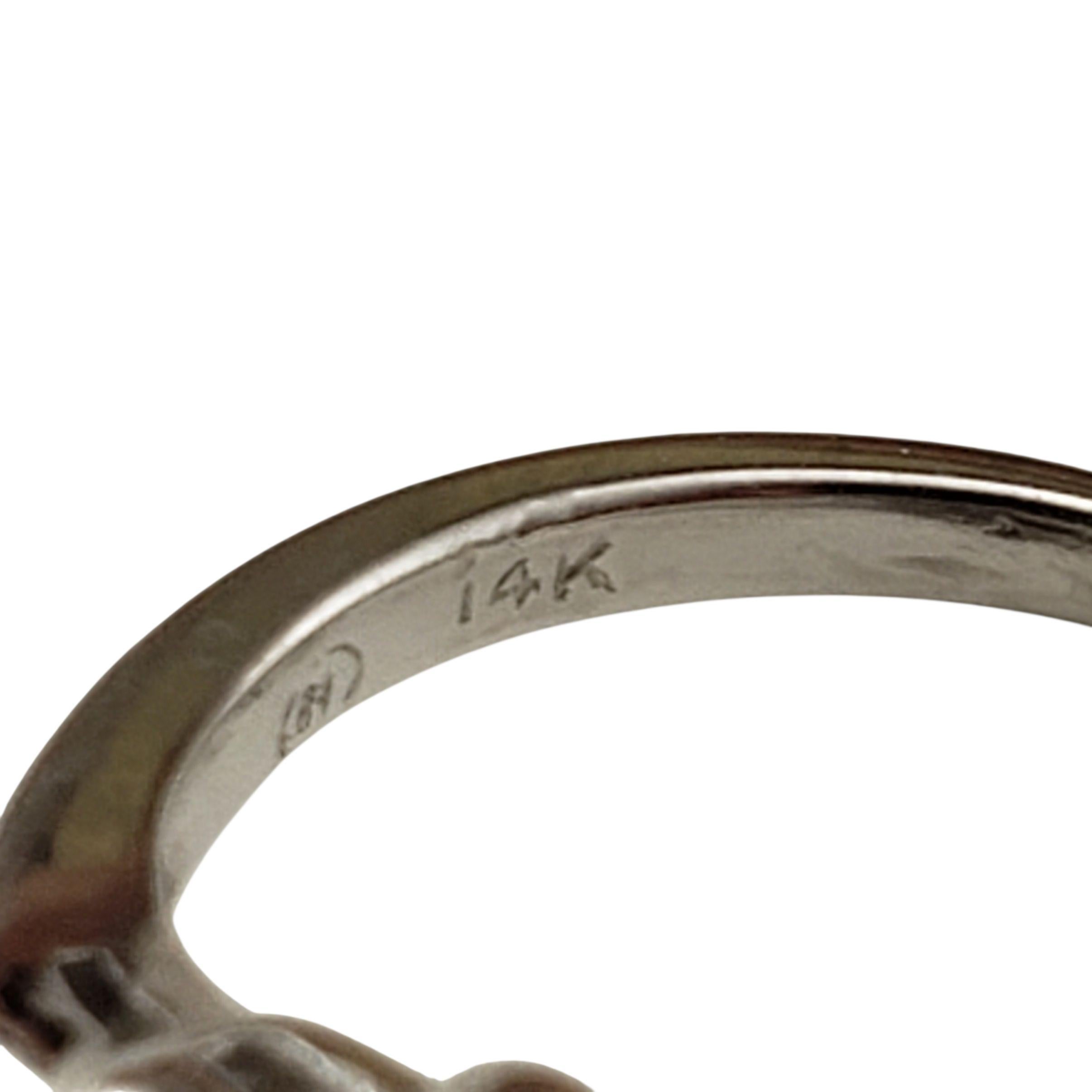 14 Karat Weißgold und Diamant-Cluster-Ring Größe 3,25-3,5 #22489 im Angebot 1