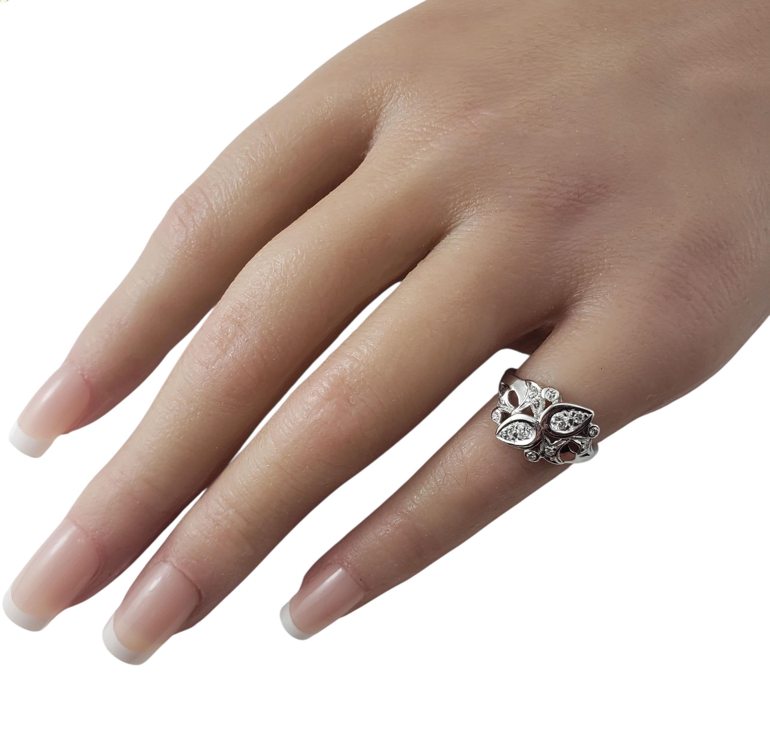 14 Karat Weißgold und Diamant-Cluster-Ring Größe 3,25-3,5 #22489 im Angebot 2