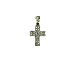 14 Karat White Gold and Diamond Cross Pendant #21870