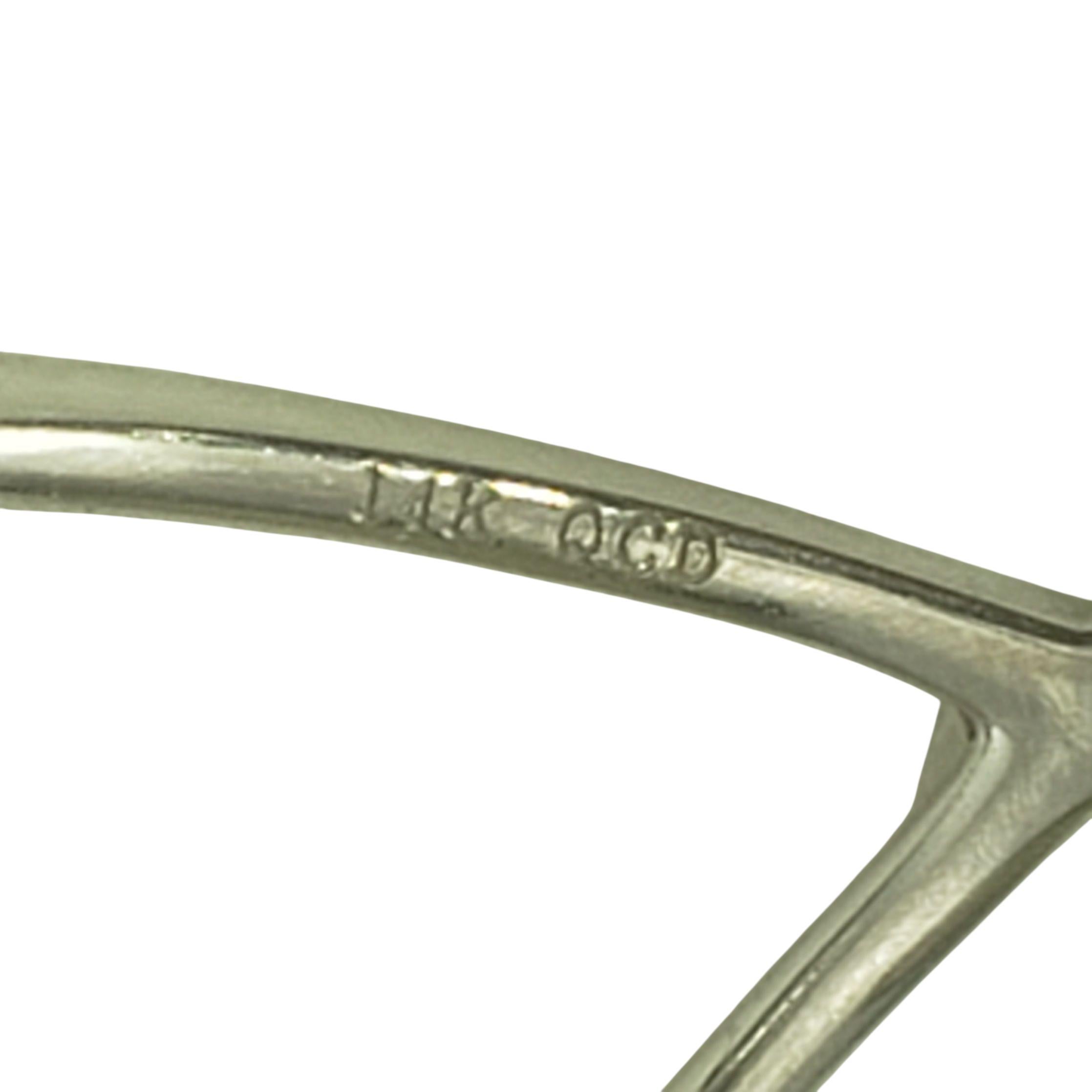 Anello incrociato in oro bianco 14 carati e diamanti misura 7,25-7,5 #22422 in vendita 1