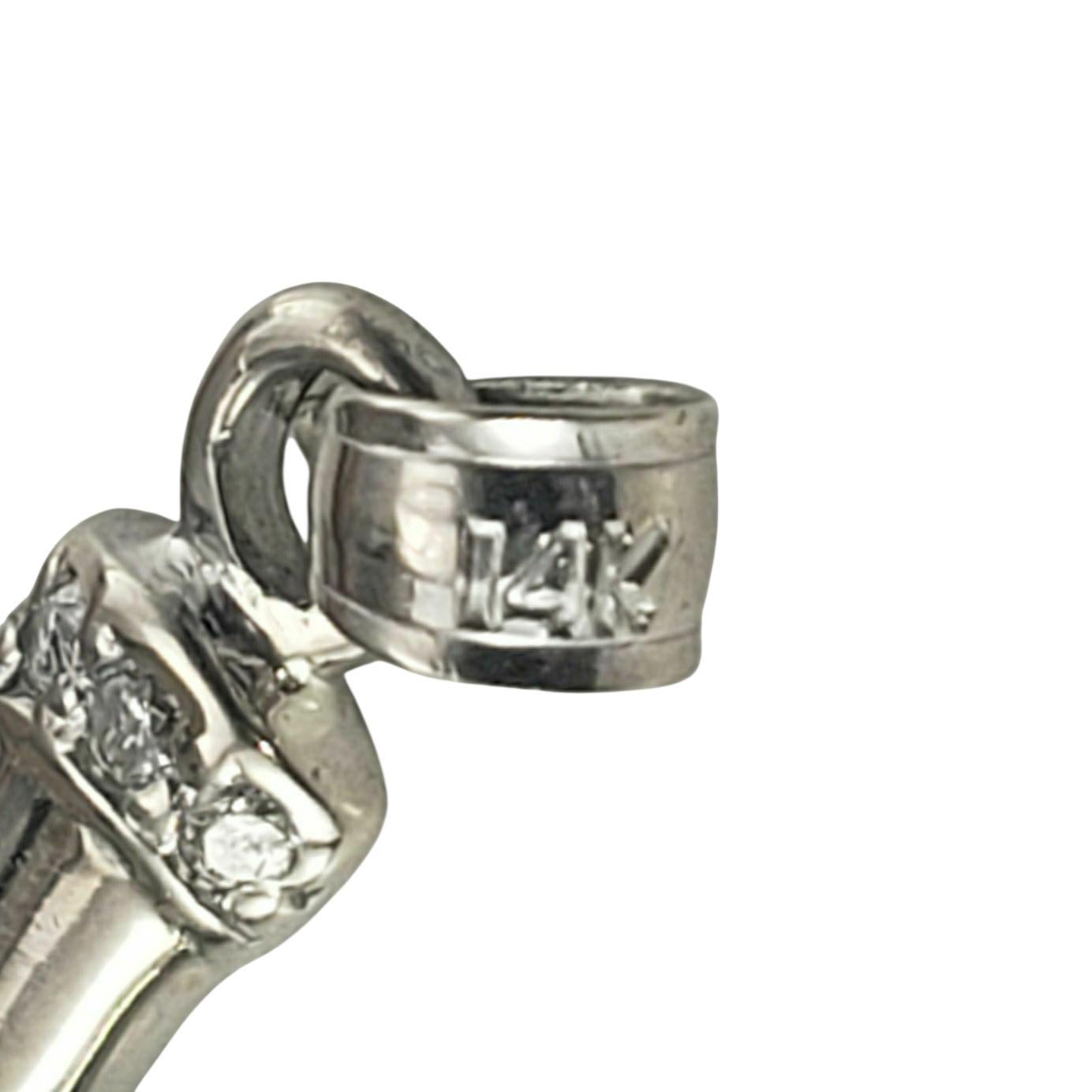 Women's 14 Karat White Gold and Diamond Crucifix Pendant #22665 For Sale