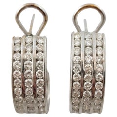 Boucles d'oreilles en or blanc 14 carats et diamants #16462