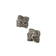 14 Karat White Gold and Diamond Earrings