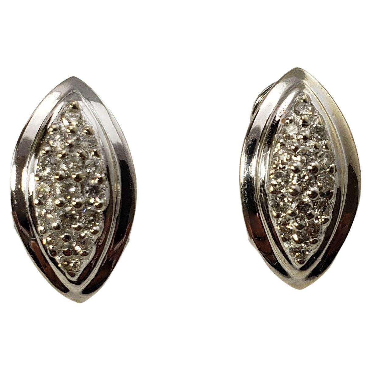 14 Karat White Gold and Diamond Earrings For Sale