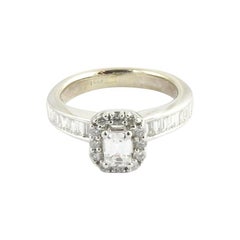Vintage 14 Karat White Gold and Diamond Engagement Ring