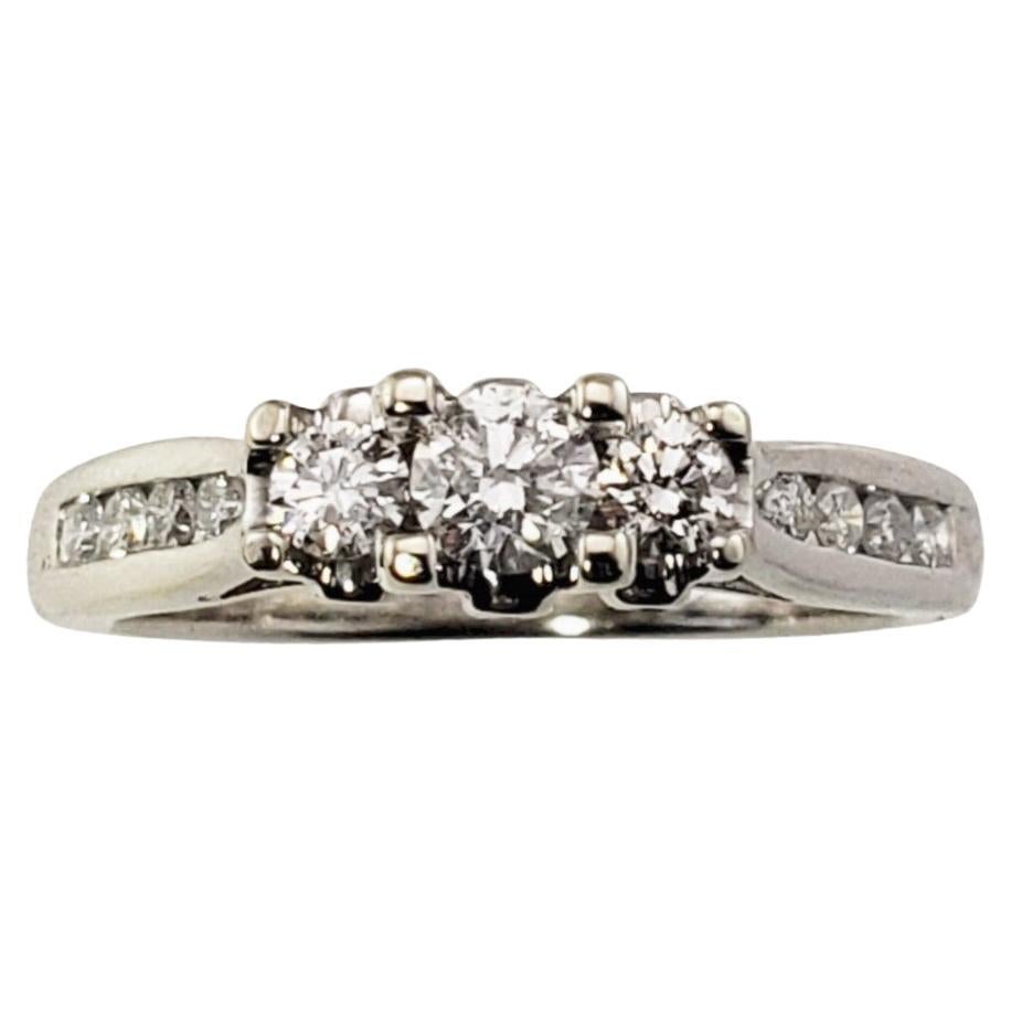 14 Karat White Gold and Diamond Engagement Ring For Sale