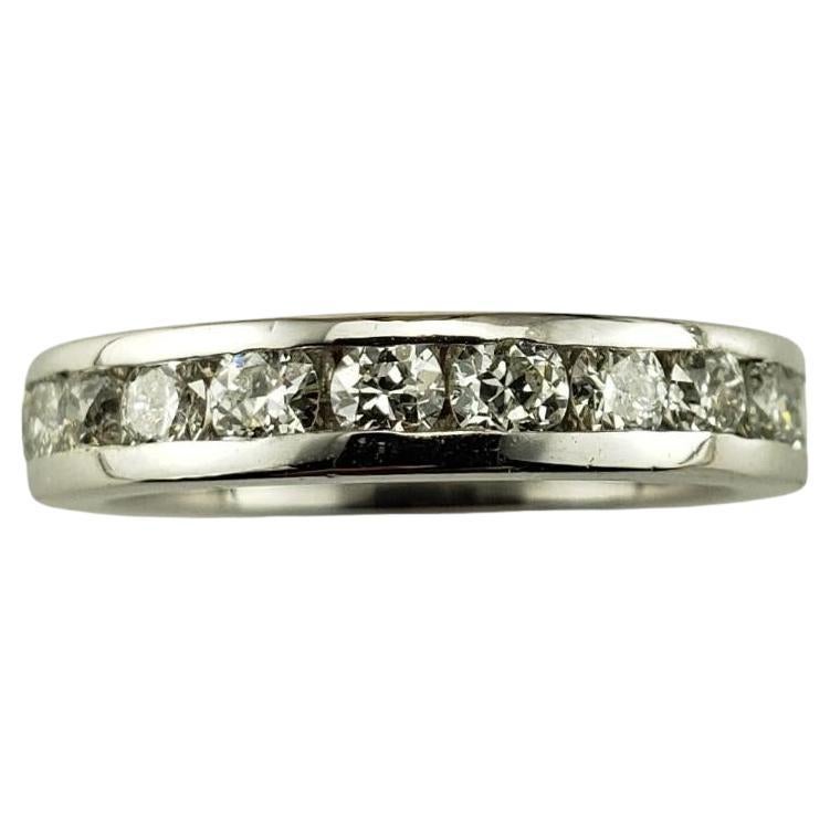 14 Karat White Gold and Diamond Eternity Band Ring Size 6 #18853