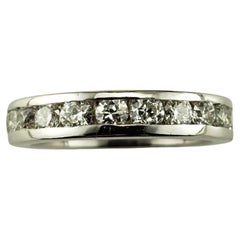 14 Karat White Gold and Diamond Eternity Band Ring Size 6 #18853