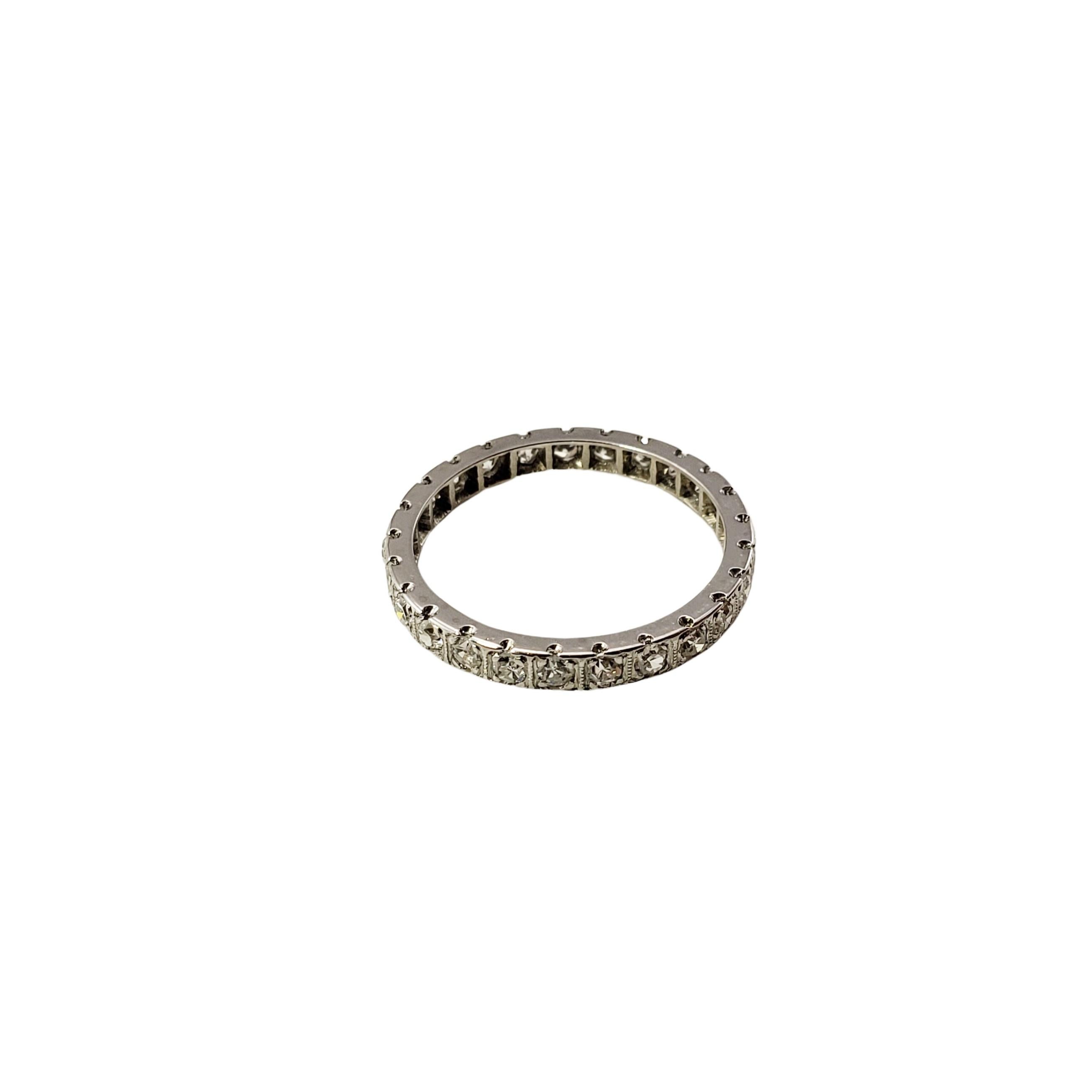 14 Karat White Gold and Diamond Eternity Band Ring Size 6 For Sale 1