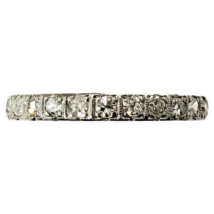14 Karat White Gold and Diamond Eternity Band Ring Size 6 For Sale