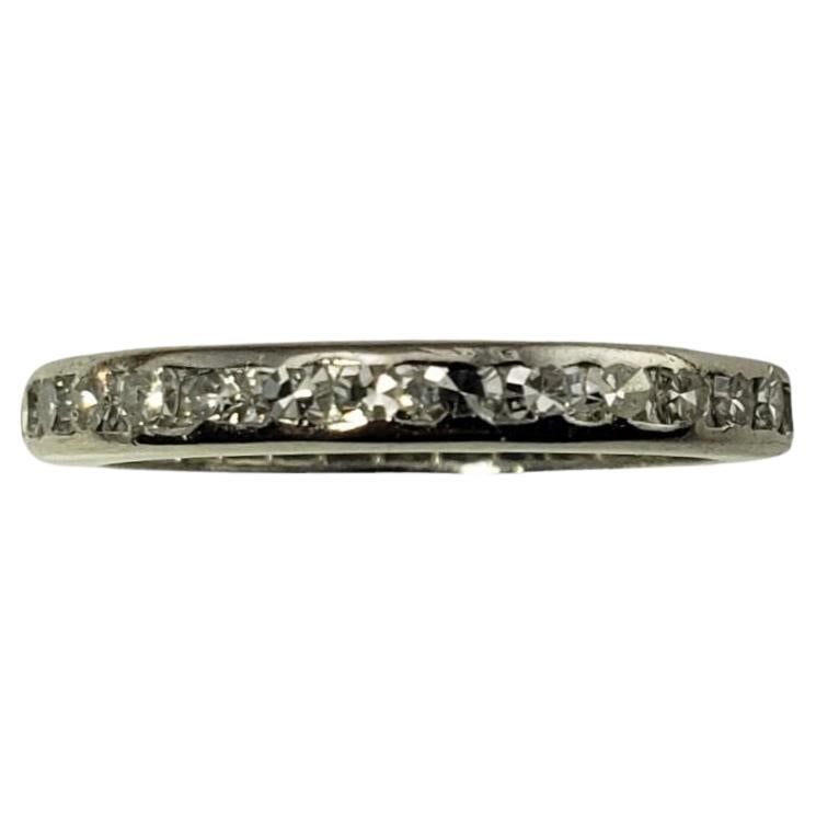 14 Karat White Gold and Diamond Eternity Band Ring For Sale