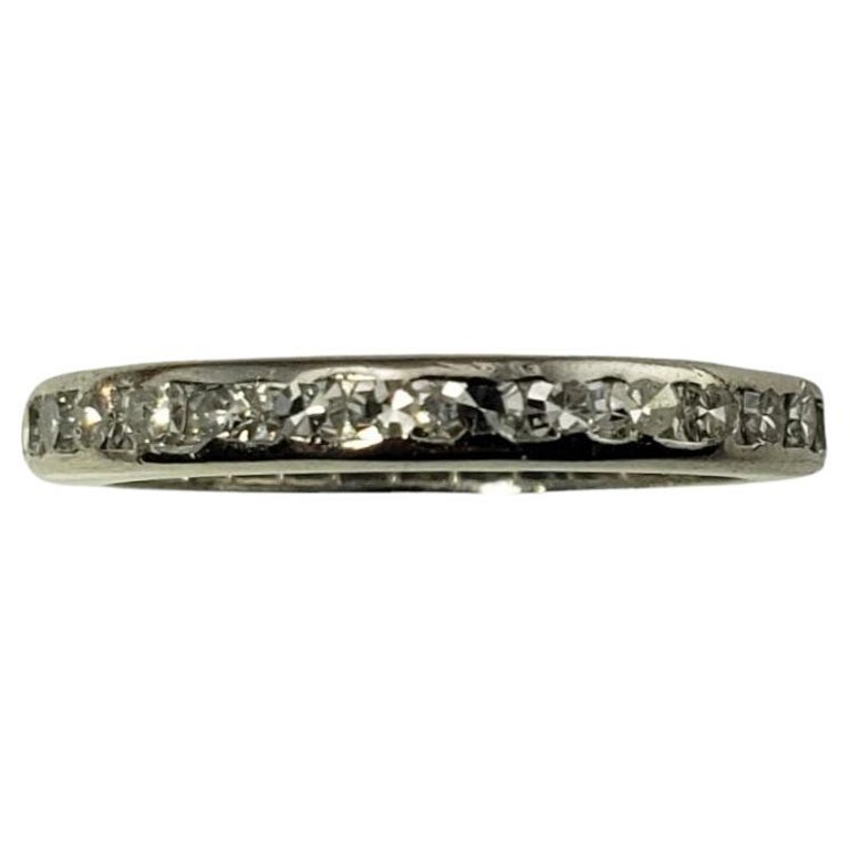 14 Karat White Gold and Diamond Eternity Band Ring For Sale at 1stDibs