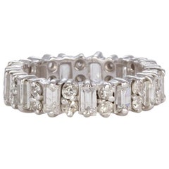 14 Karat White Gold and Diamond Eternity Wedding Band 2.00 Carat