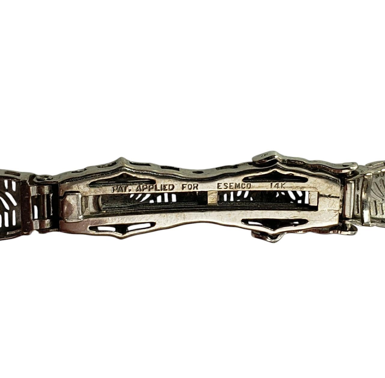 Bracelet filigrane en or blanc 14 carats et diamants n° 19411 en vente 1