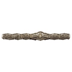 14 Karat White Gold and Diamond Filigree Bracelet #19411