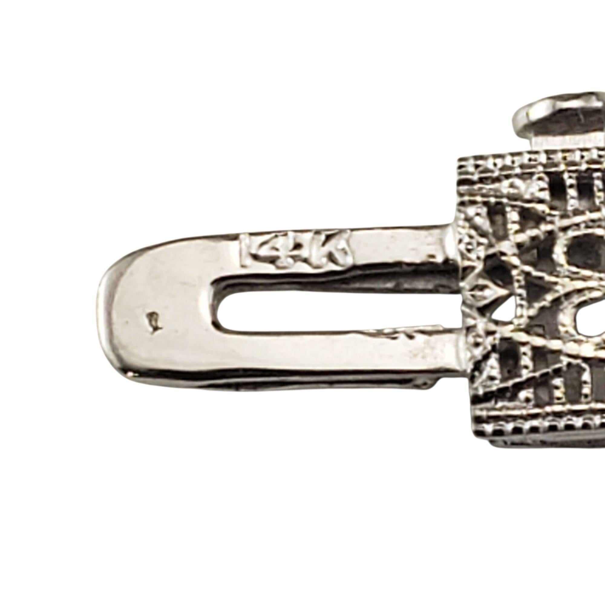 Donna 14 Karat White Gold and Diamond Filigree Bracelet #21858 in vendita